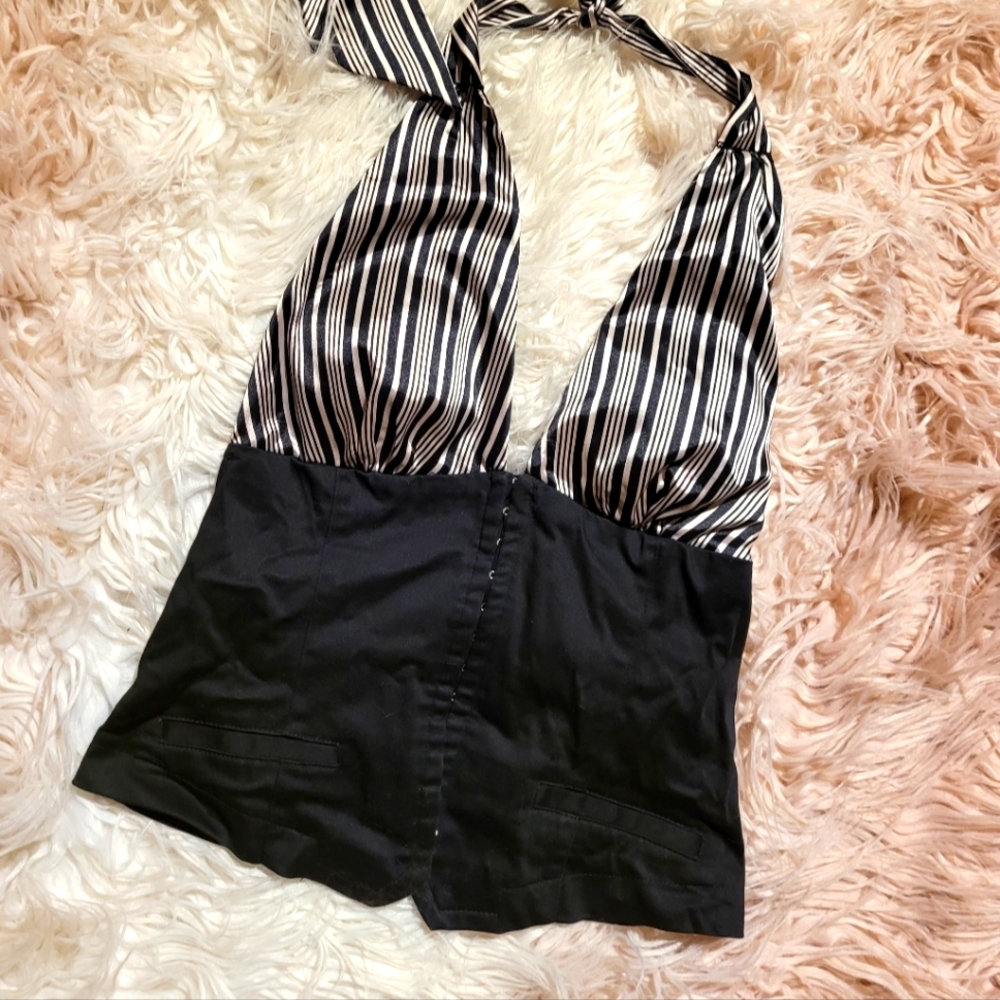 Unique Womens Striped Corset Halter top like new